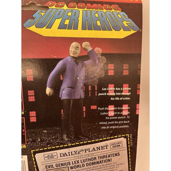 Vintage Toy Biz Lex Luthor DC Comics Super Heroes 1989 MOC Mint on Card - Picture 5 of 9